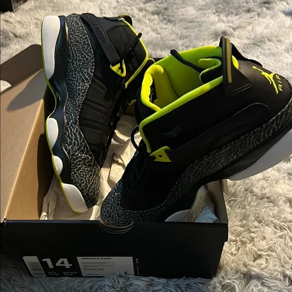 Jordan 6 Rings Black and Gray Sneakers - Picture 9 of 11